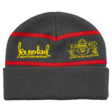 Naskar Cuff Beanie (Charcoal/Red/Yellow)