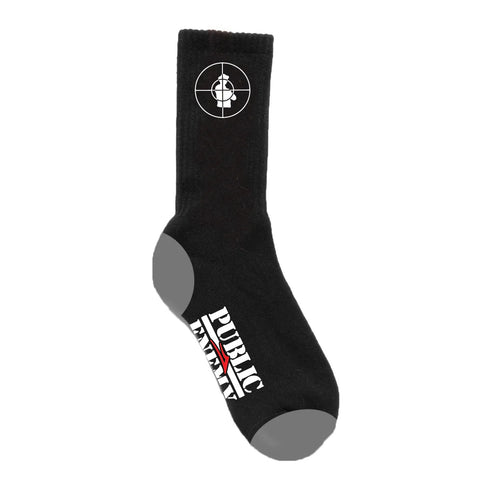 Lakai x Public Enemy Sniper Logo Socks (Black/White)