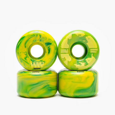 52mm Swirls Wheels (Green/Yellow)