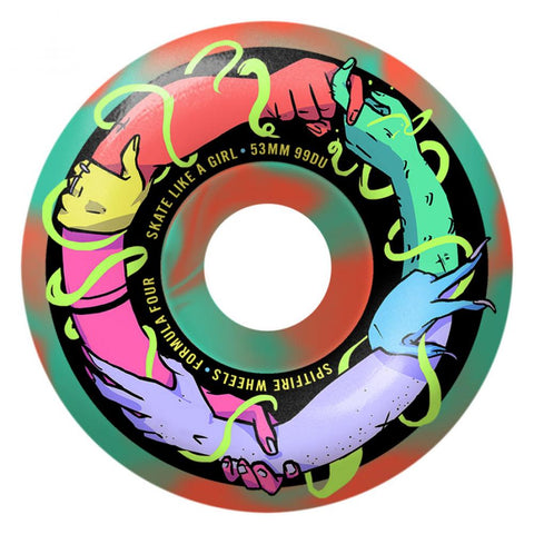 53mm Formula Four Skate Like A Girl Classics 99a (Teal/Coral)